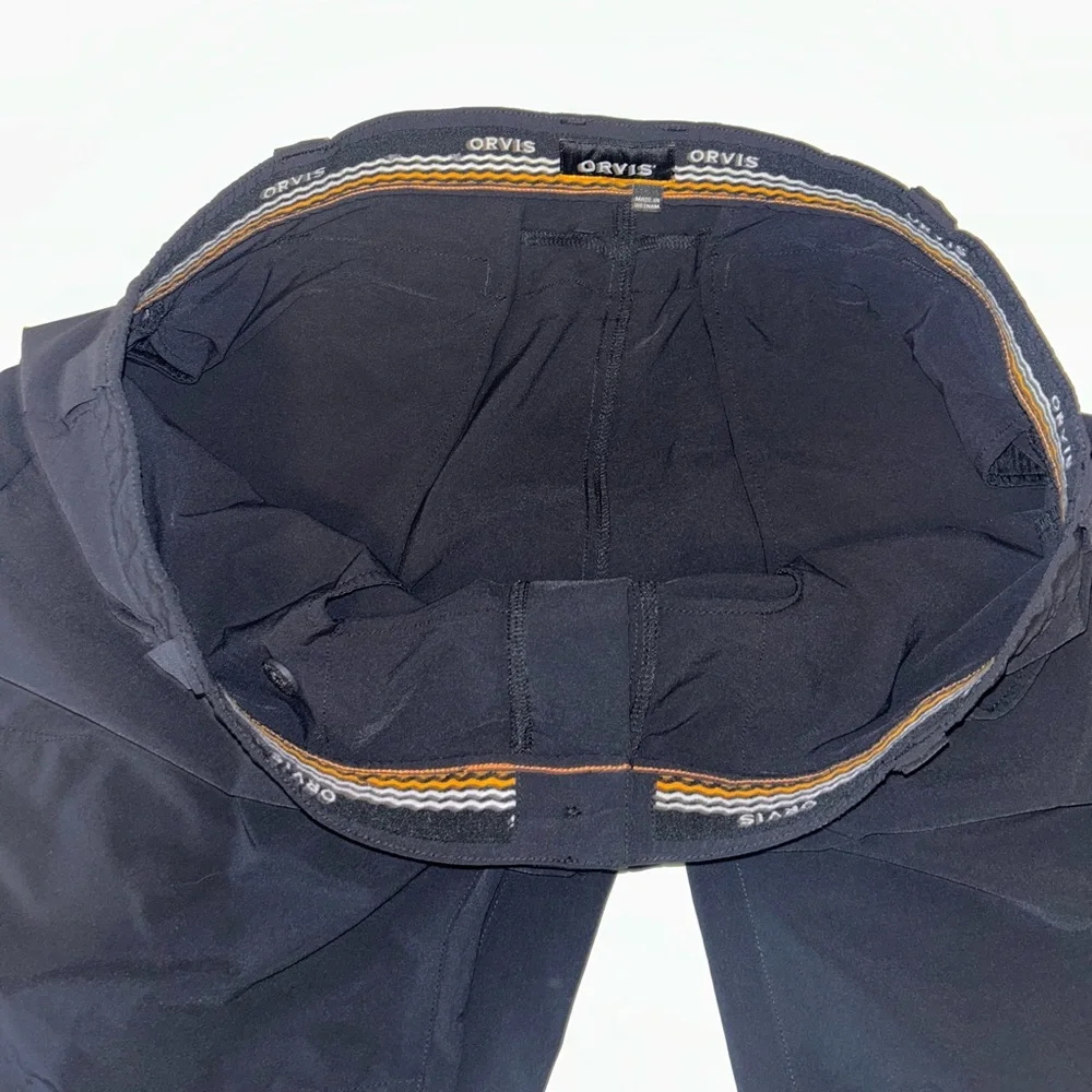 ORVIS mens Jackson Quick-Dry pants black hip‎ zipper pocket size 42W, 30L